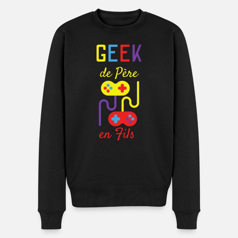 Geek de père en fils - Pull Premium bio Homme - noir