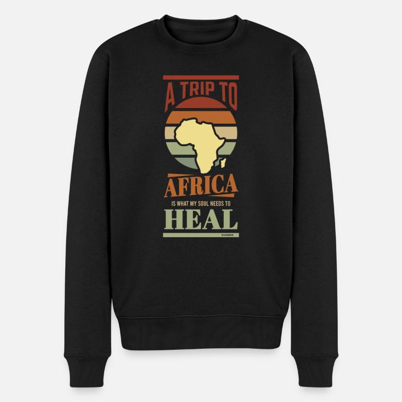 Urlaub in Afrika - Männer Premium Bio Pullover - Schwarz