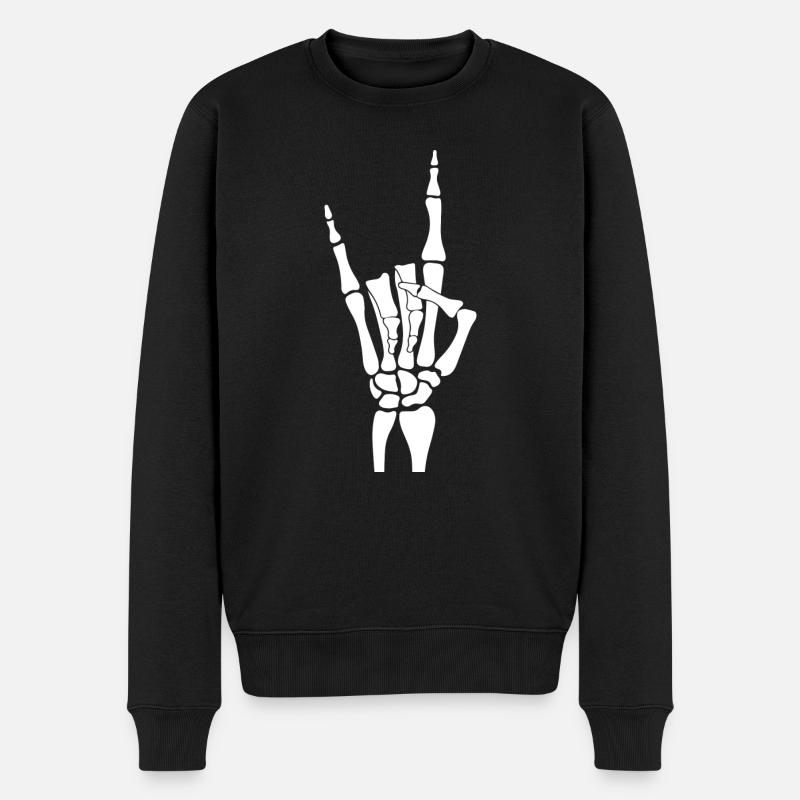skeleton hand - Halloween - Männer Premium Bio Pullover - Schwarz