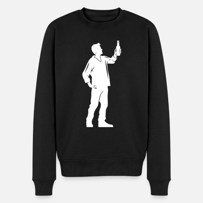 Silhouette Saufen - Männer Premium Bio Pullover - Schwarz