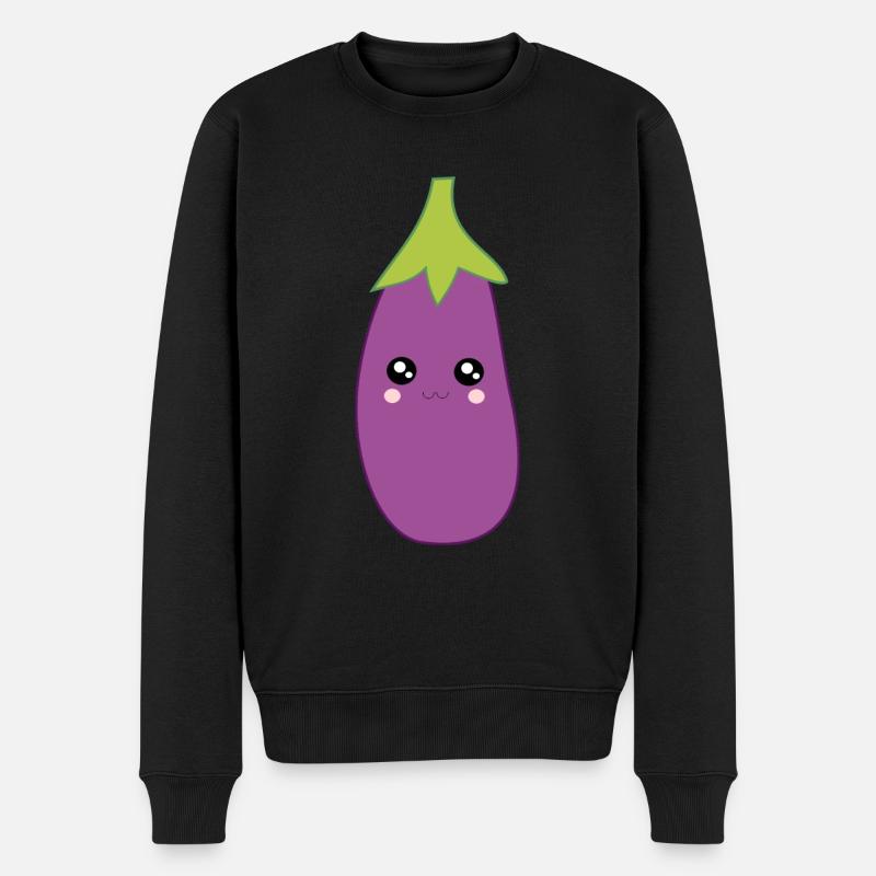 Aubergine Gemüse Kostüm Fasching Karneval - Männer Premium Bio Pullover - Schwarz
