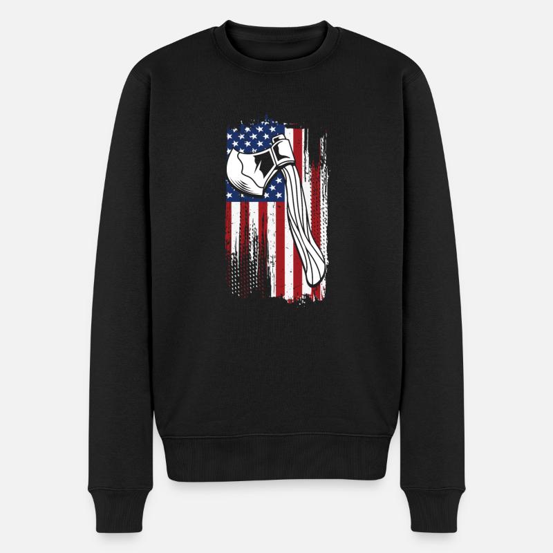 Axt - Männer Premium Bio Pullover - Schwarz