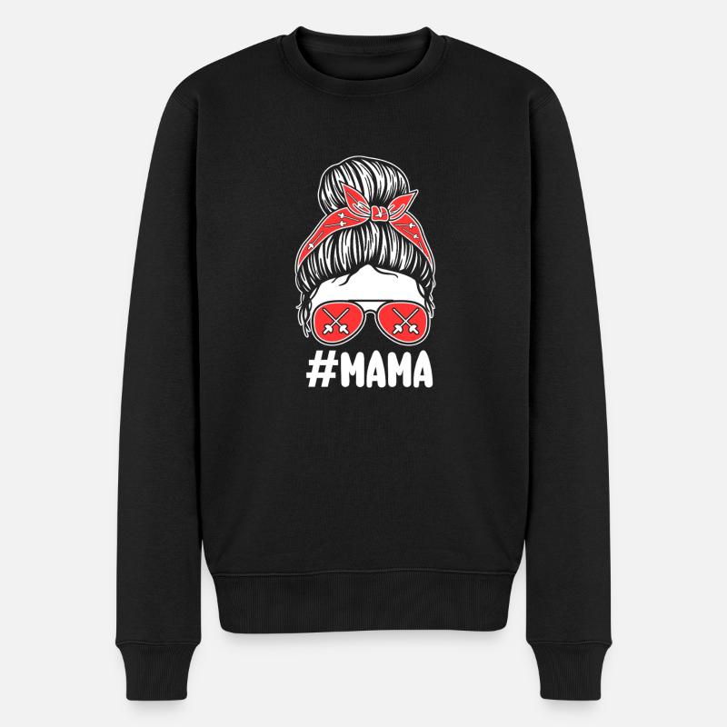 Fechter Mama Mutter Fechten - Männer Premium Bio Pullover - Schwarz