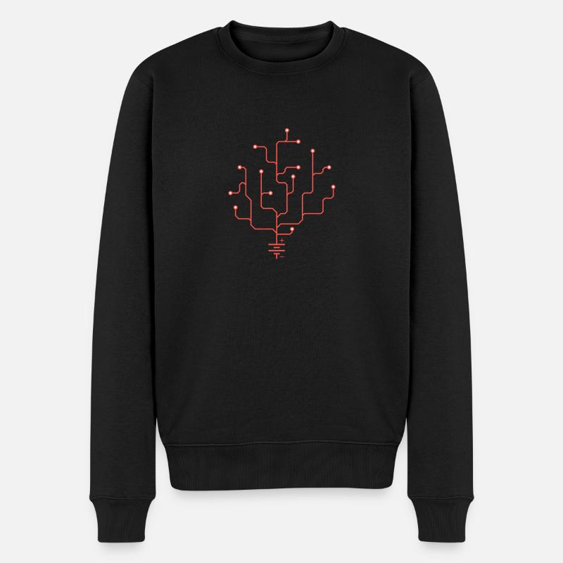 Corail électrique lisse - Pull Premium bio Homme - noir