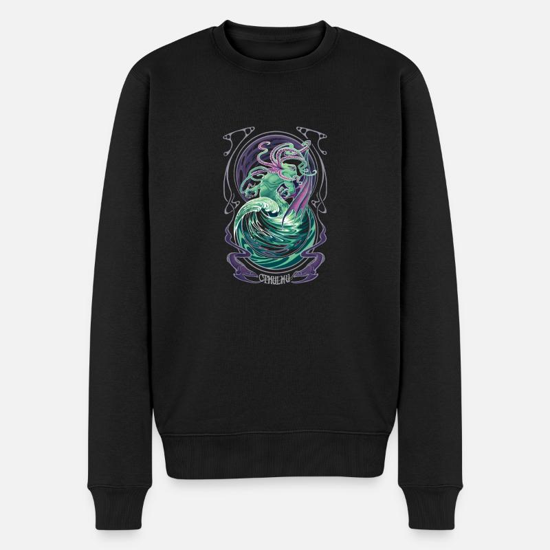 Cthulhu - Männer Premium Bio Pullover - Schwarz