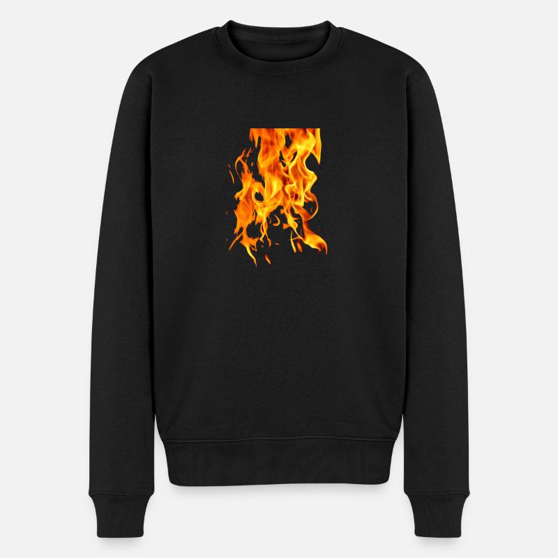 Feuer - Männer Premium Bio Pullover - Schwarz