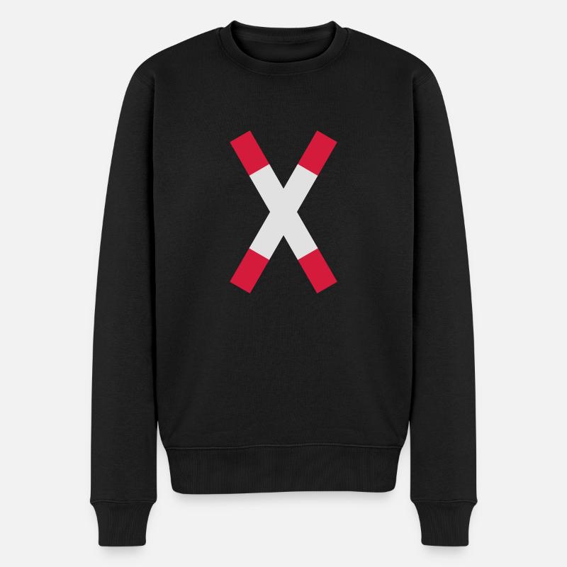 Andreaskreuz - Männer Premium Bio Pullover - Schwarz