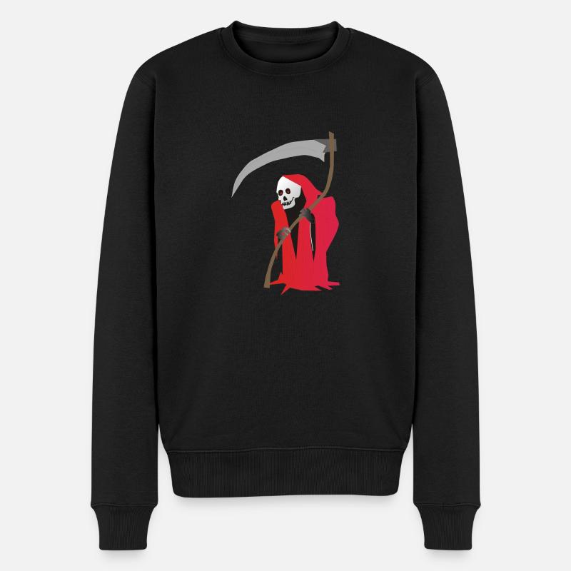 Der Sensenmann - Männer Premium Bio Pullover - Schwarz
