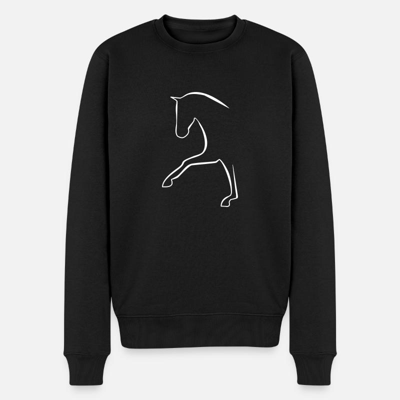 Pferd - Männer Premium Bio Pullover - Schwarz
