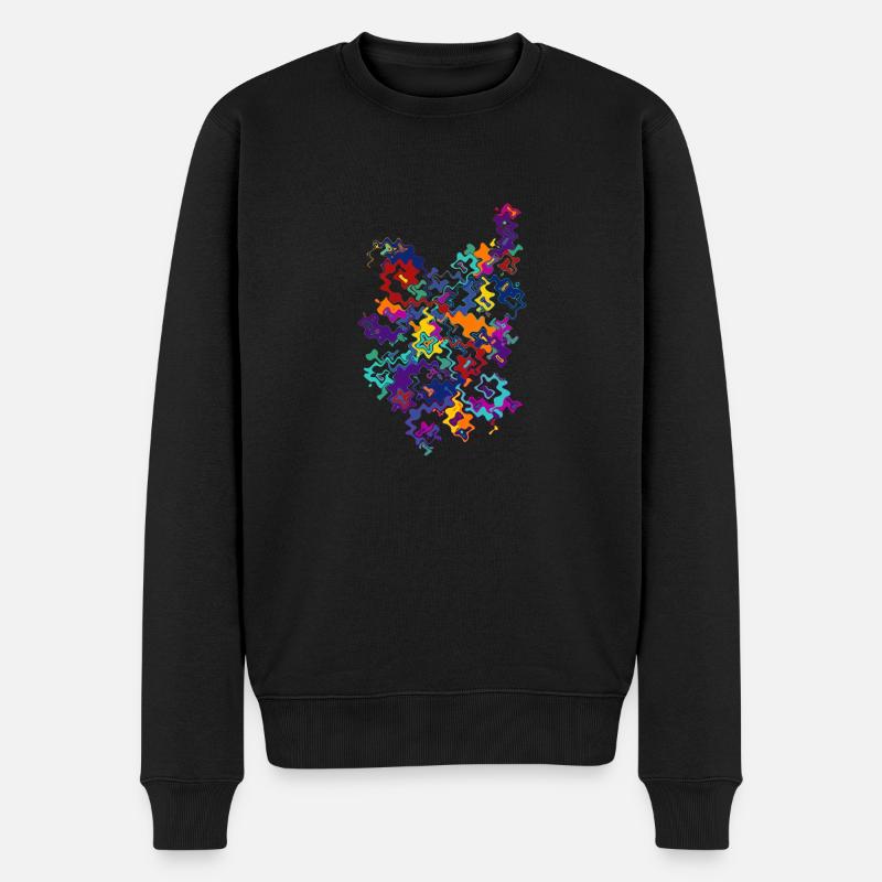 crazy waves / verrückte Wellen - Männer Premium Bio Pullover - Schwarz