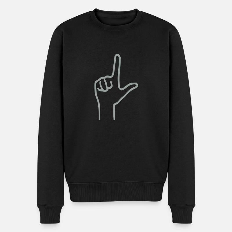 Loser Handzeichen - Männer Premium Bio Pullover - Schwarz