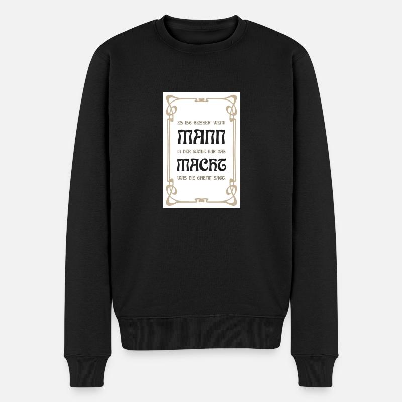 Ein Poster für die Küche - Männer Premium Bio Pullover - Schwarz