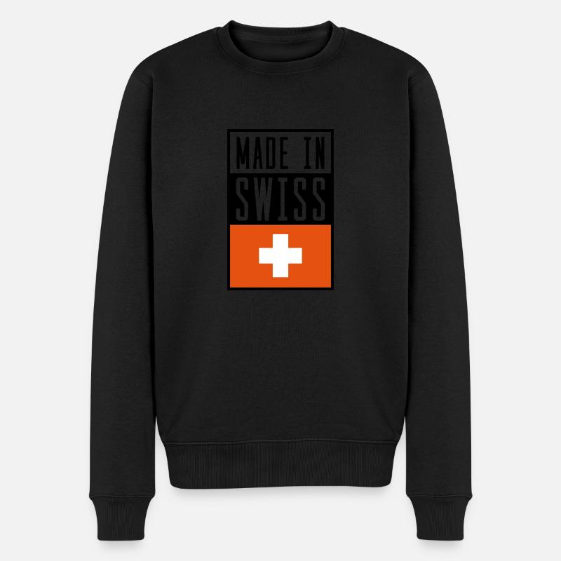 swiss made in - Männer Premium Bio Pullover - Schwarz