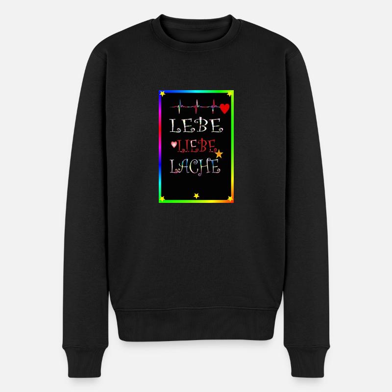affiche en direct amour rire - Pull Premium bio Homme - noir
