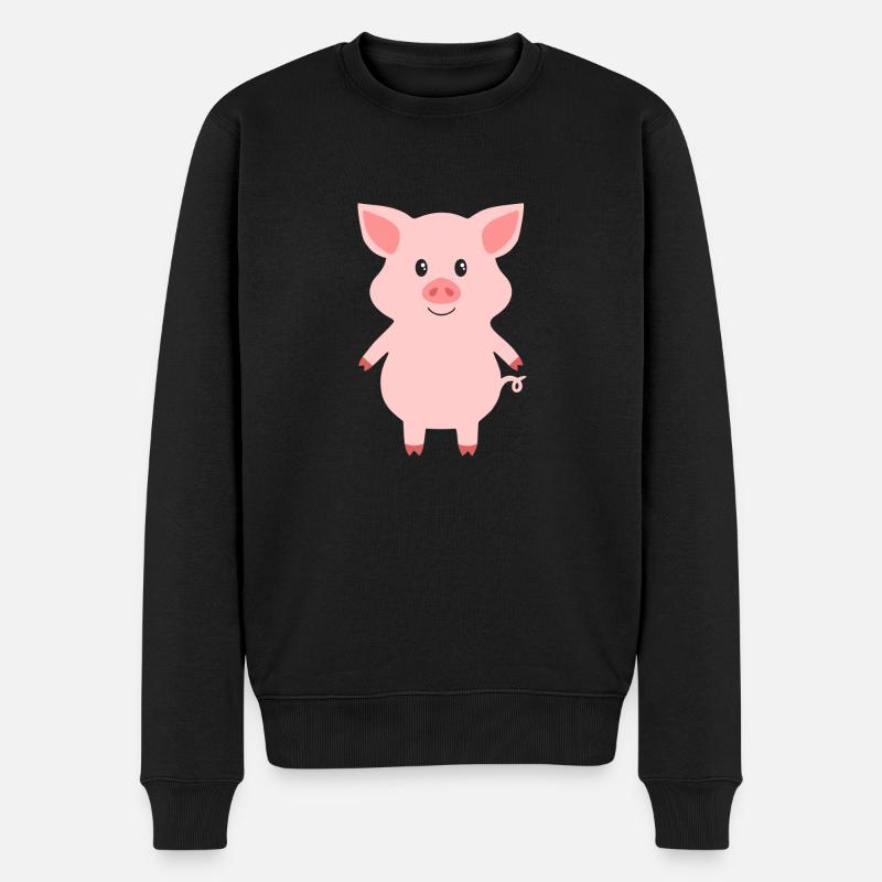 Schwein - Männer Premium Bio Pullover - Schwarz