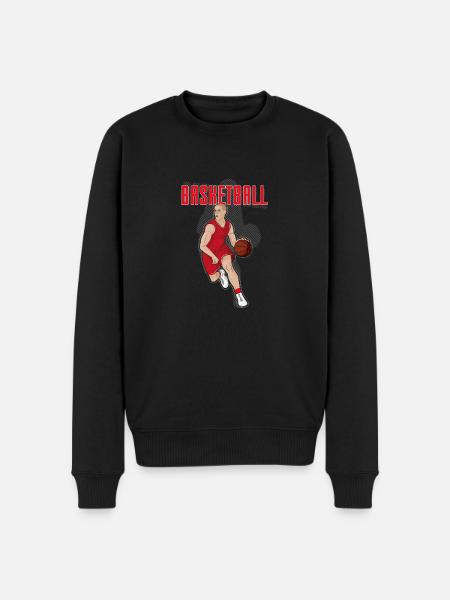 basketball player in red - Men's Premium Organic Jumper - black