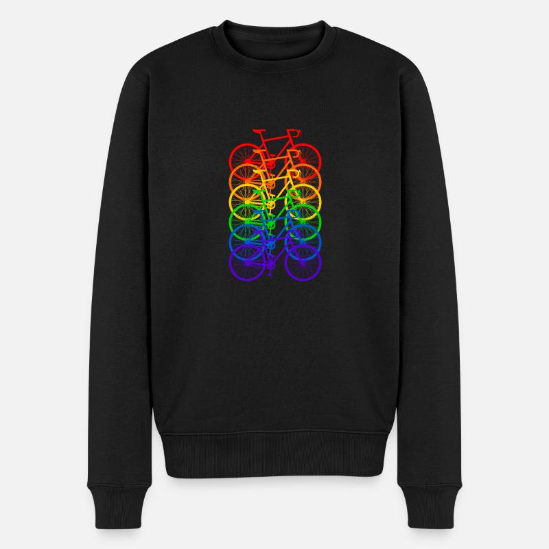 Fahrrad Regenbogen - Männer Premium Bio Pullover - Schwarz