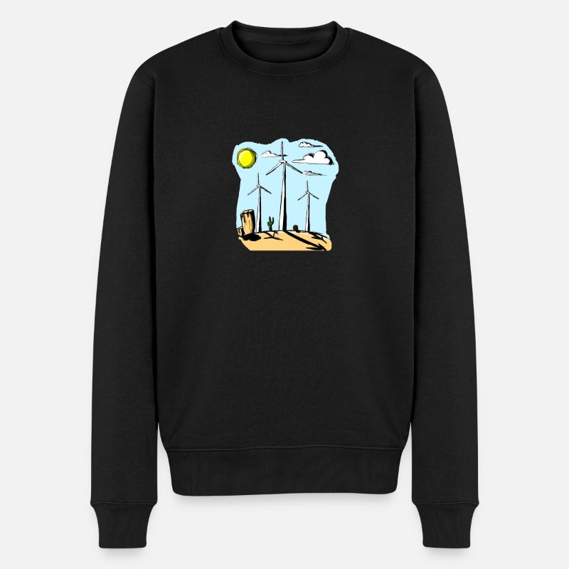windräder - Männer Premium Bio Pullover - Schwarz