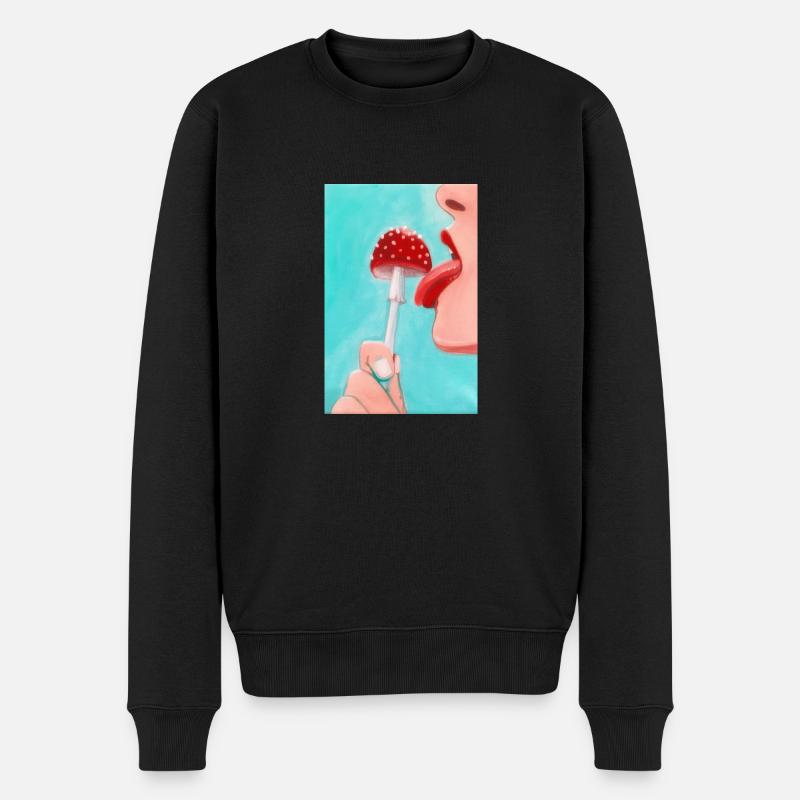 Pop Art aux champignons - Pull Premium bio Homme - noir