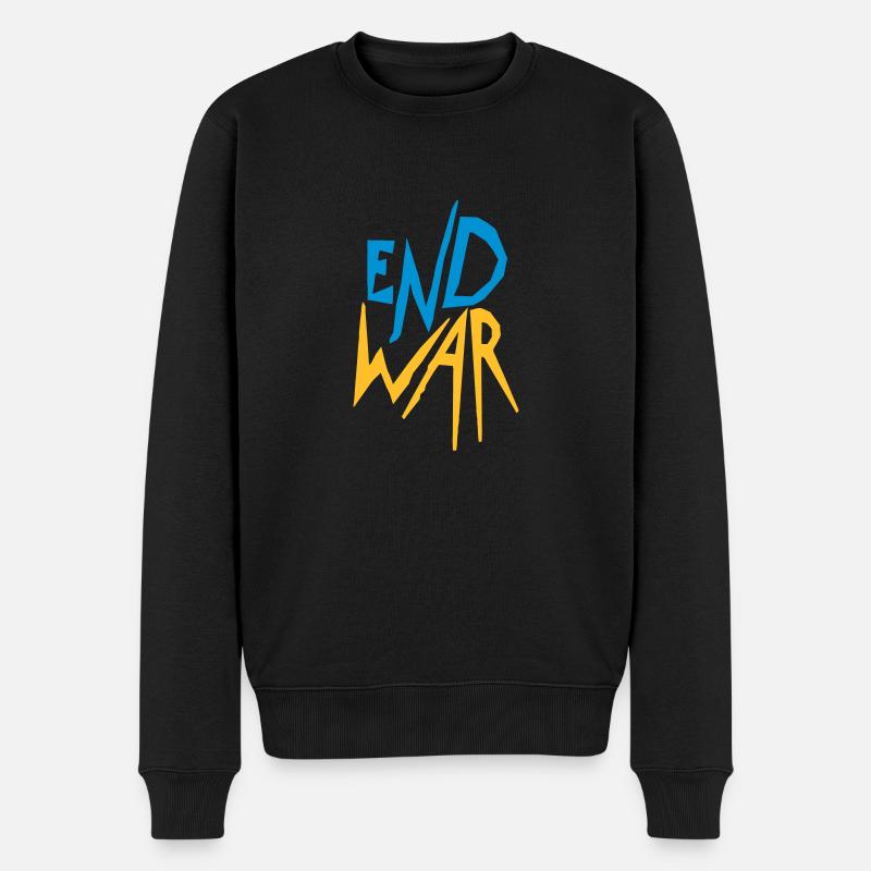 Ukraine End War - Männer Premium Bio Pullover - Schwarz