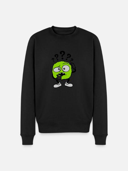 Question mark skeptical face comic - Men's Premium Organic Jumper - black