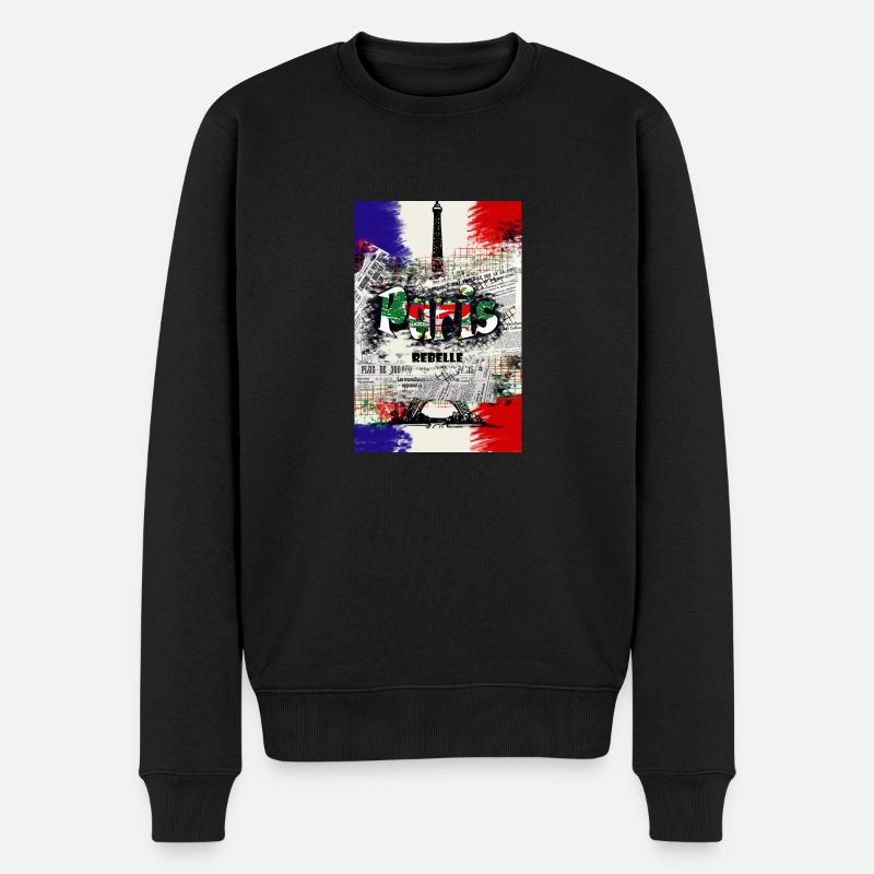 Paris Rebelle Kunst - Männer Premium Bio Pullover - Schwarz