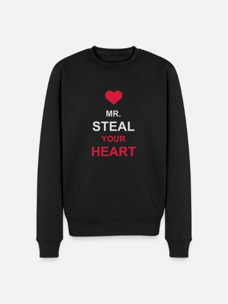 Mr steal your heart - Men's Premium Organic Jumper - black