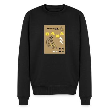 Bananas Shirt - ein Traum für Bananen Liebhaber! - Männer Premium Bio Pullover - Schwarz - Vorne - Nico (187cm)