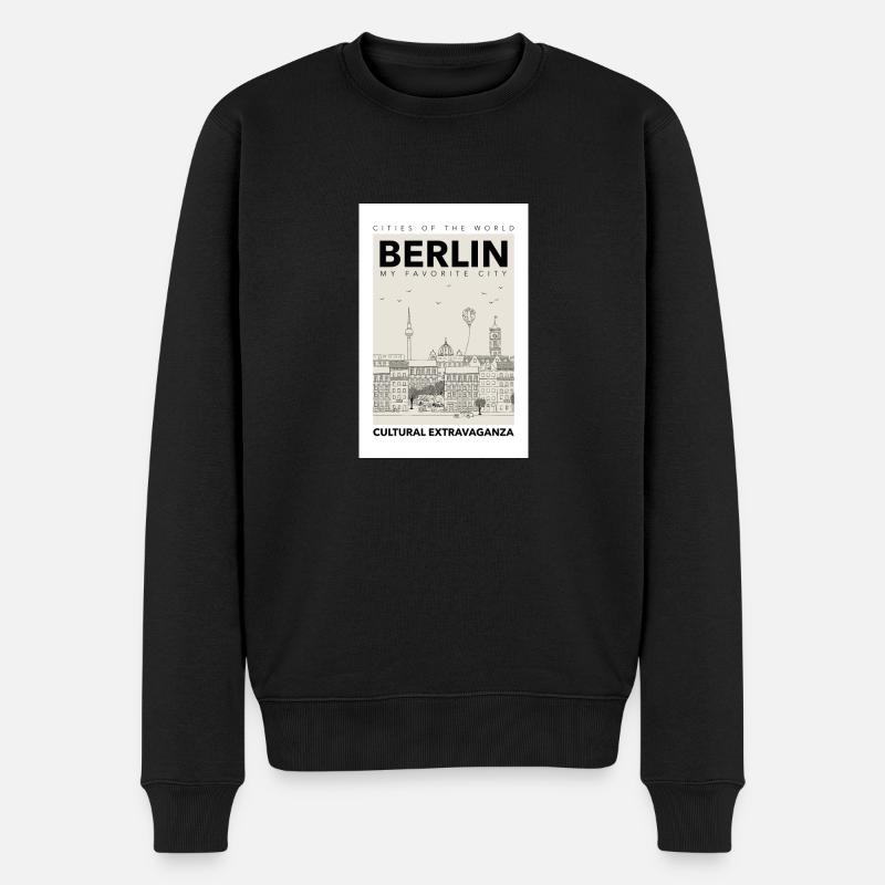 Berlin - Männer Premium Bio Pullover - Schwarz