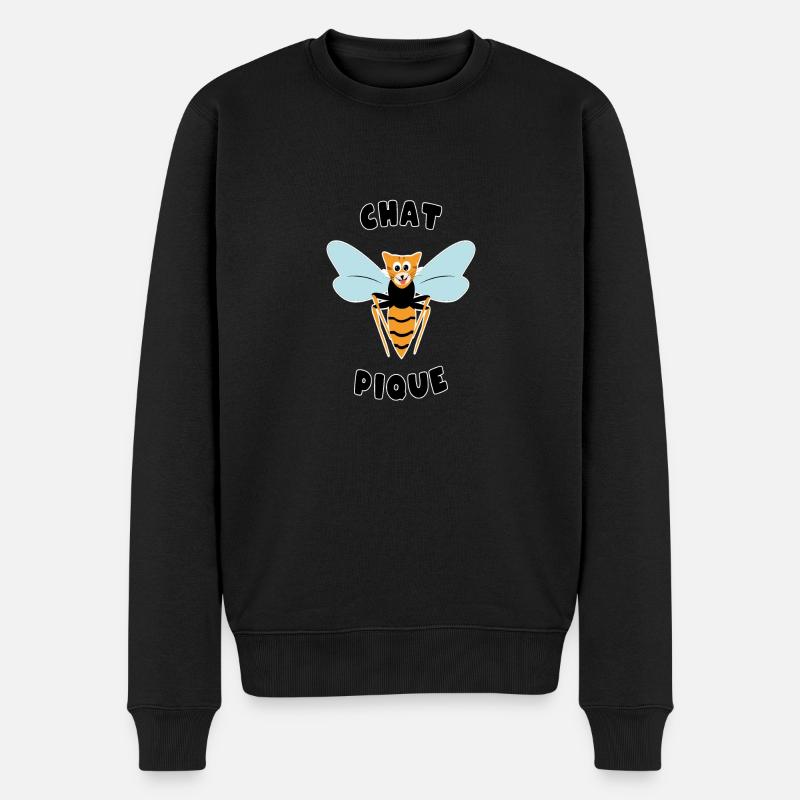 "Roupette le chat" . Chat pique guêpe - Pull Premium bio Homme - noir
