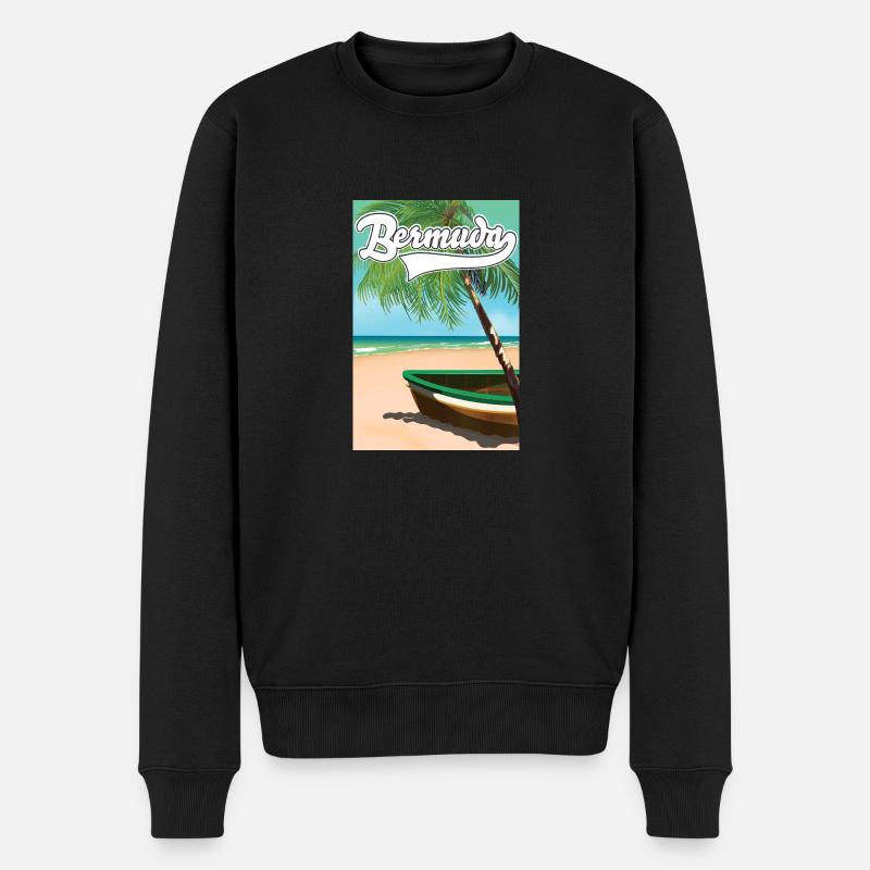 Affiche vacances aux Bermudes - Pull Premium bio Homme - noir