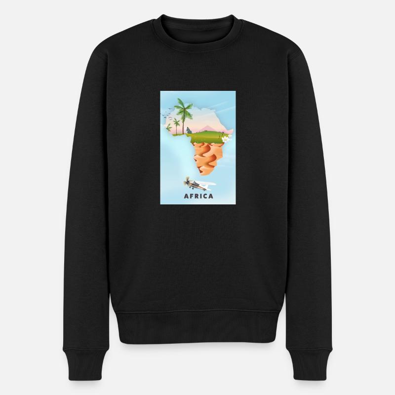 Karte von Afrika - Männer Premium Bio Pullover - Schwarz
