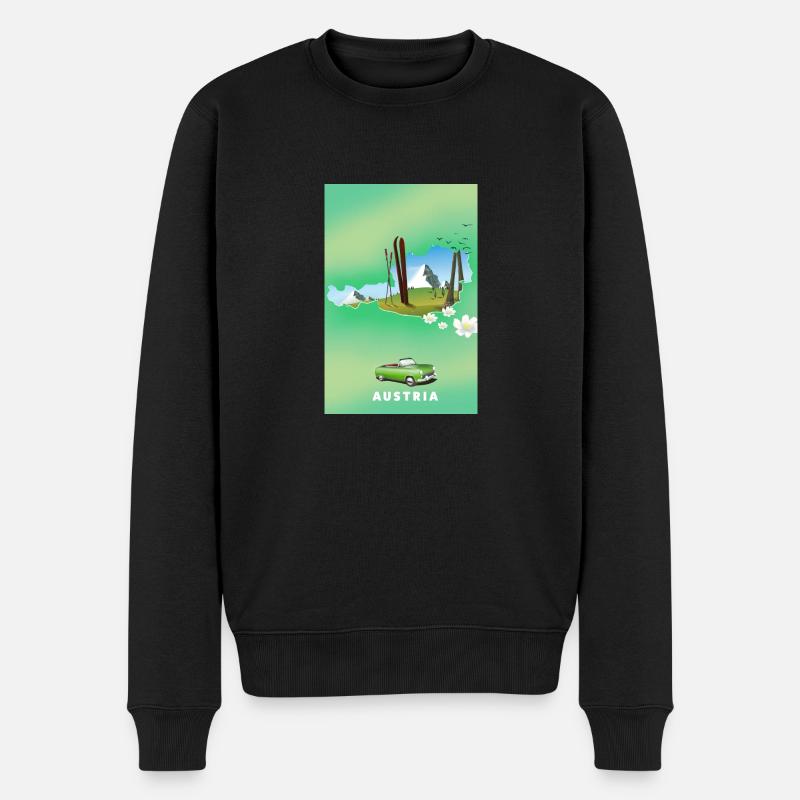 Autriche Affiche de ski - Pull Premium bio Homme - noir
