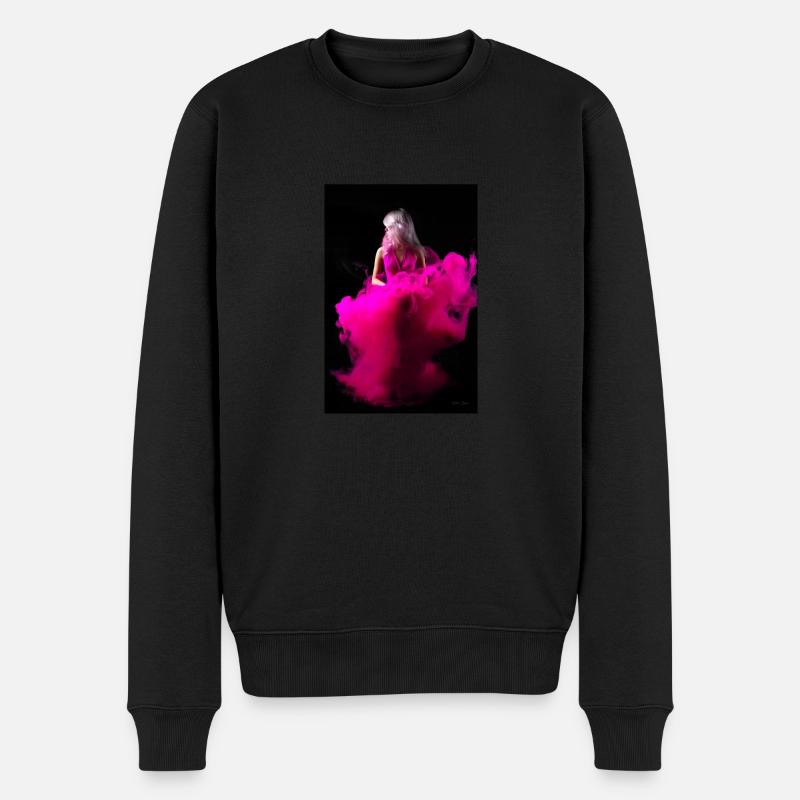 Magenta Schönheit 4 - Männer Premium Bio Pullover - Schwarz