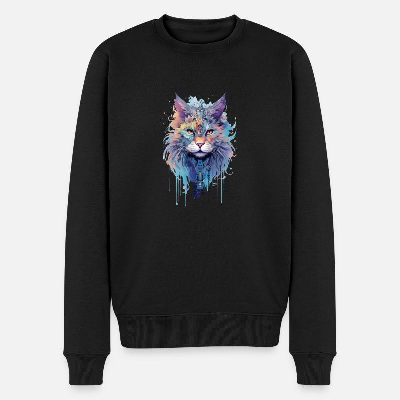 Indie Cat - Männer Premium Bio Pullover - Schwarz