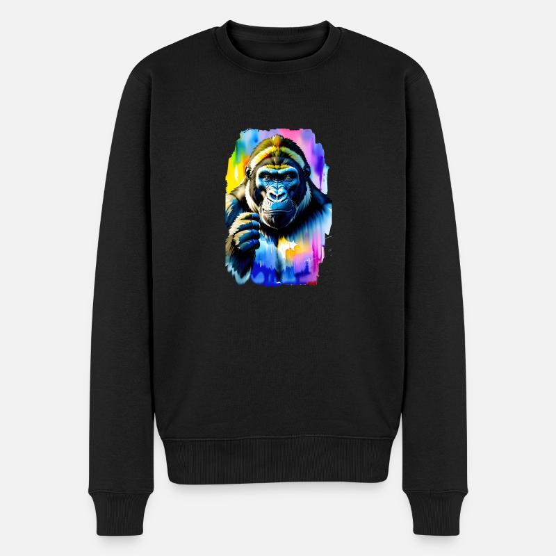 Gorilla #1 - Männer Premium Bio Pullover - Schwarz
