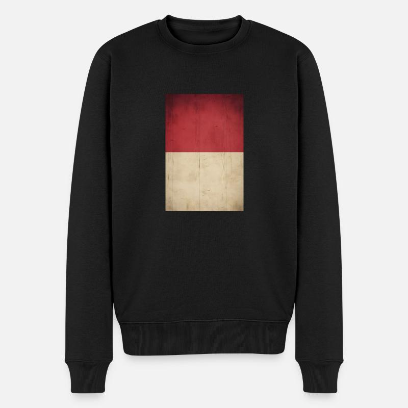 Flagge "Indonesien" - Männer Premium Bio Pullover - Schwarz
