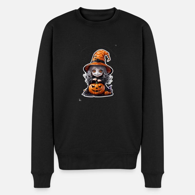 Halloween Kind Hexe - Männer Premium Bio Pullover - Schwarz