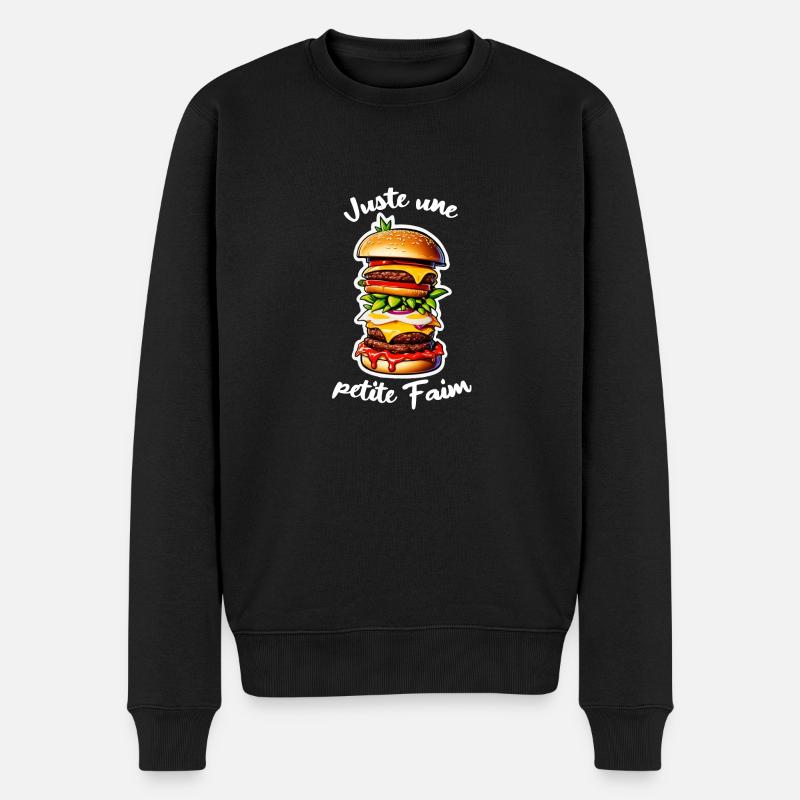 juste une petite faim - gros burger - Pull Premium bio Homme - noir
