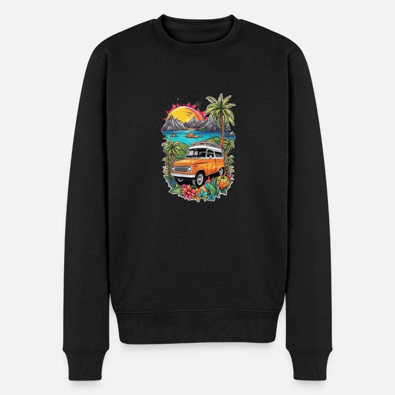 Camper & Campervan - Männer Premium Bio Pullover - Schwarz