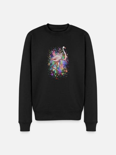 Bunter Vogel - Männer Premium Bio Pullover - Schwarz