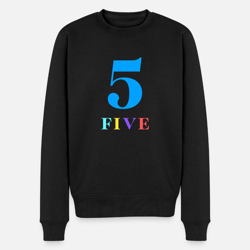 Fünf-5-jähriges Jubiläum - Männer Premium Bio Pullover - Schwarz