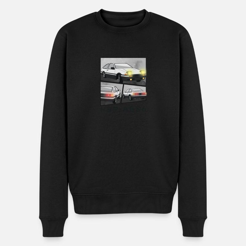 VOITURE COMIC / POP UP PHARES À HAYON - Pull Premium bio Homme - noir