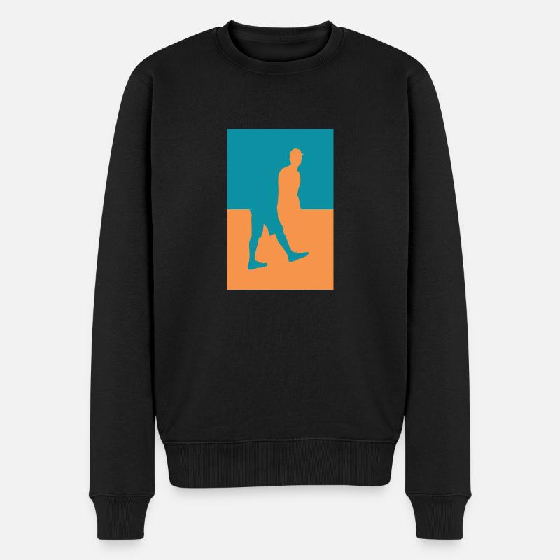 Körper in zwei Hälften teilen - Männer Premium Bio Pullover - Schwarz