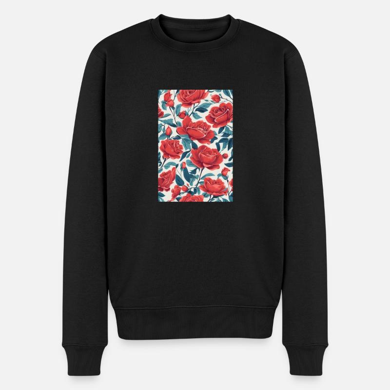 Roses rouges - Pull Premium bio Homme - noir