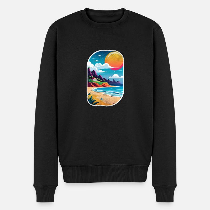 Strandurlaub Sonne Meer - Männer Premium Bio Pullover - Schwarz
