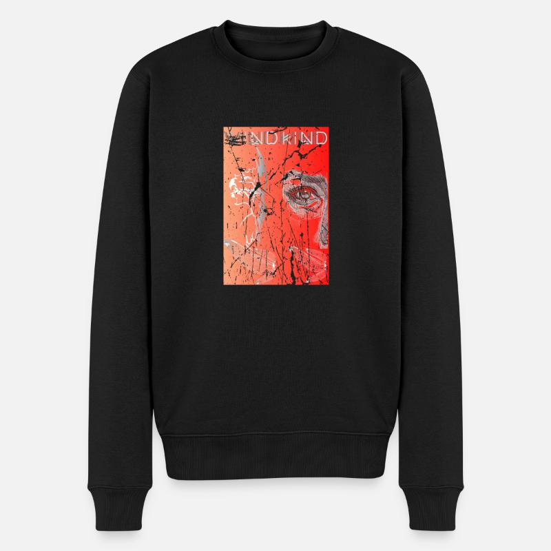 Surreal orange - Männer Premium Bio Pullover - Schwarz