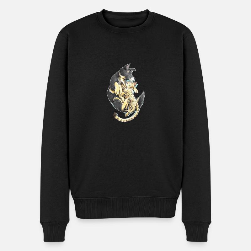 Friendship - Männer Premium Bio Pullover - Schwarz