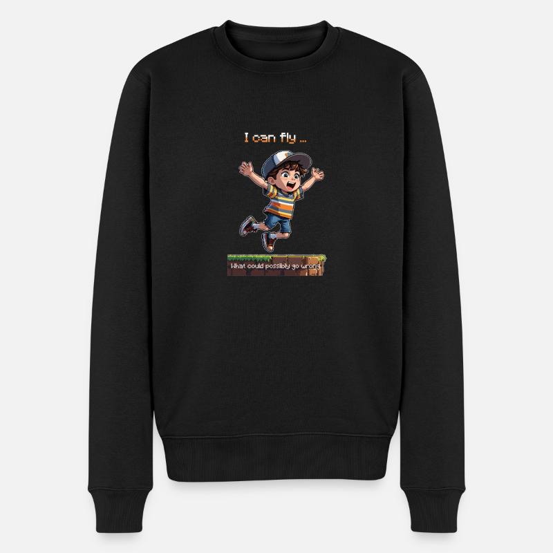 Le gars de la mouche 8bit - Pull Premium bio Homme - noir