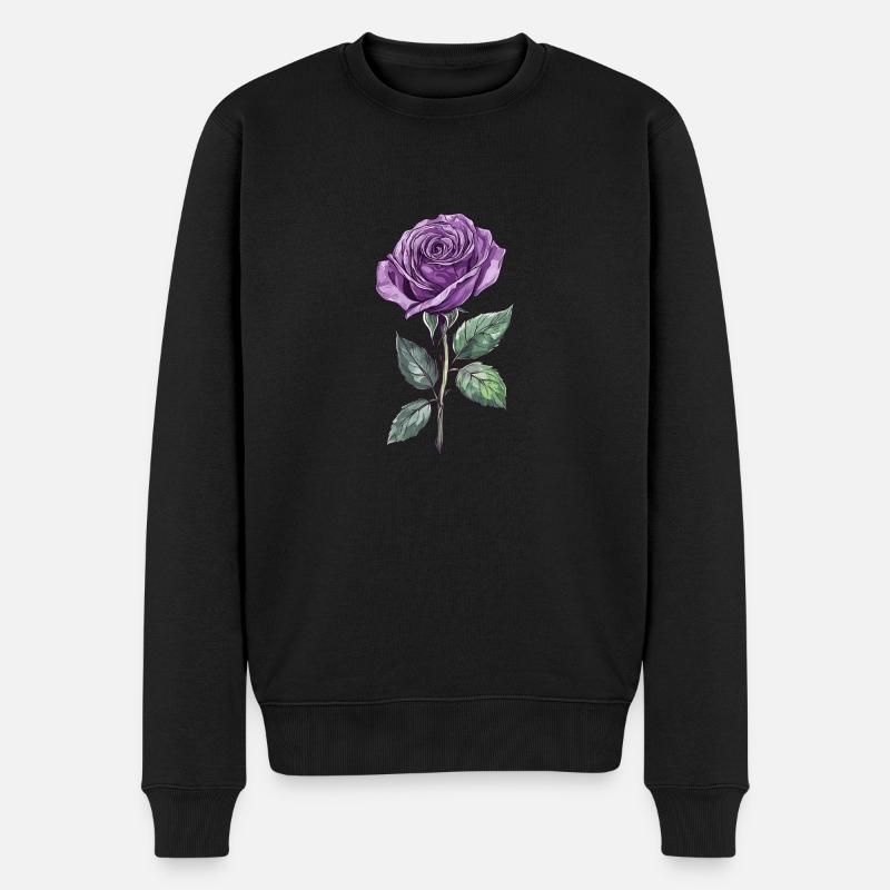 Rose Pourpre Lila Rose - Pull Premium bio Homme - noir